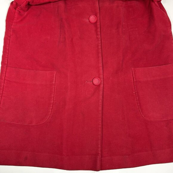 Vtg BETTY ROSE MONTORO SUEDE By EARL GLO Women Coat Pockets Red XL ?! Flaw Read - Picture 7 of 15